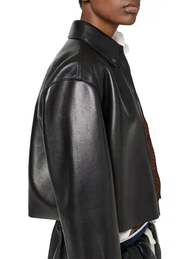 Miu Miu Women's Plongé Nappa Leather Shirt | Thumbnail 3 Miu Miu Women's Plongé Nappa Leather Shirt | Thumbnail 3