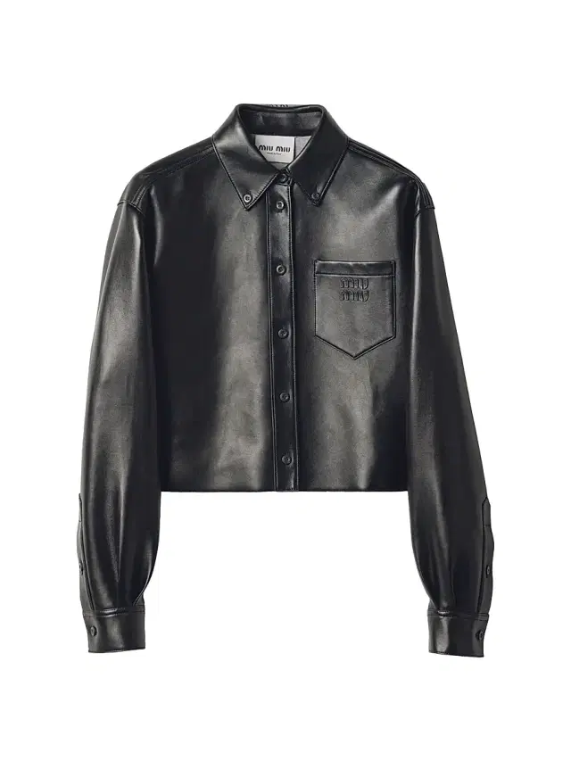 Miu Miu Women's Plongé Nappa Leather Shirt - Black