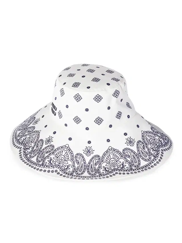 Women's Printed Cotton Hat - Blue