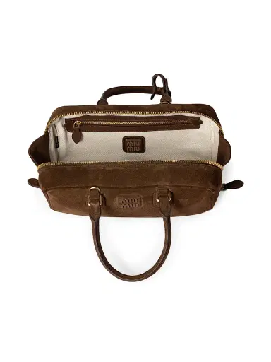Miu Miu Women's Arcadie Suede Top Handle Bag - Brown | Thumbnail 4