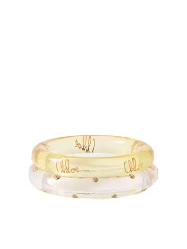 Chloé Set Of Two Resin, Crystal And Gold-tone Bangles | Thumbnail 1 Chloé Set Of Two Resin, Crystal And Gold-tone Bangles | Thumbnail 1