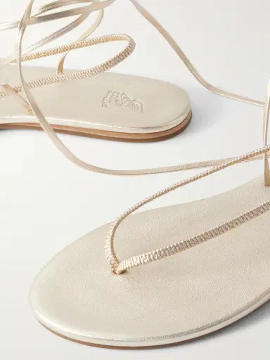 Ancient Greek Sandals Sfendoni Metallic Sandals | Thumbnail 4