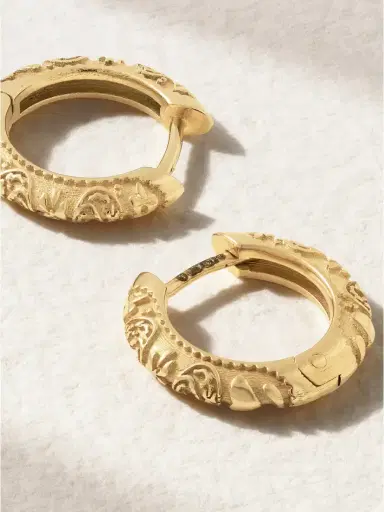 Marlo Laz Southwestern 14-karat Gold Hoop Earrings | Thumbnail 3 Marlo Laz Southwestern 14-karat Gold Hoop Earrings | Thumbnail 3