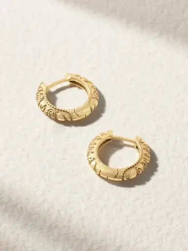 Marlo Laz Southwestern 14-karat Gold Hoop Earrings | Thumbnail 1 Marlo Laz Southwestern 14-karat Gold Hoop Earrings | Thumbnail 1