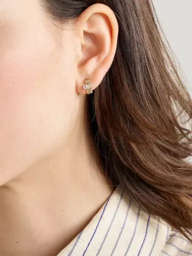 STONE AND STRAND Freddie 14-karat Gold Diamond Hoop Earrings | Thumbnail 2