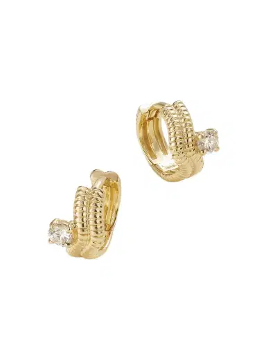 STONE AND STRAND Freddie 14-karat Gold Diamond Hoop Earrings | Thumbnail 1