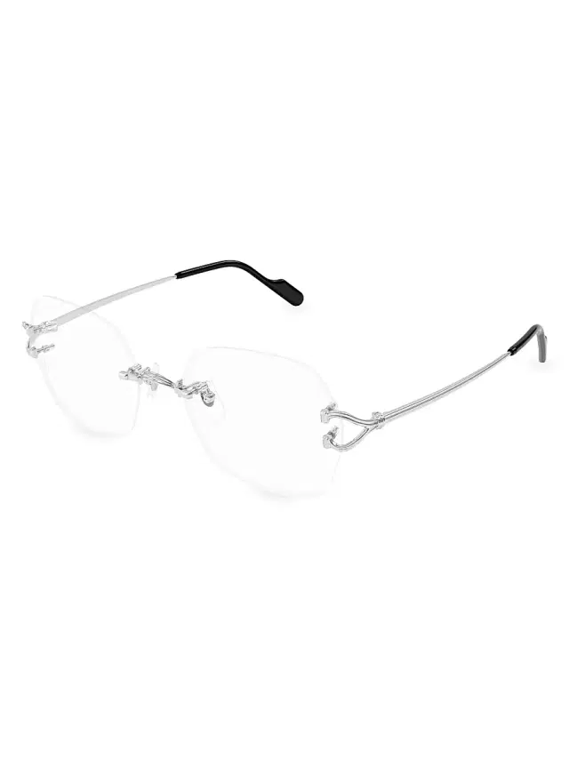 Women's C Hinge Square 55MM Glasses - Silver