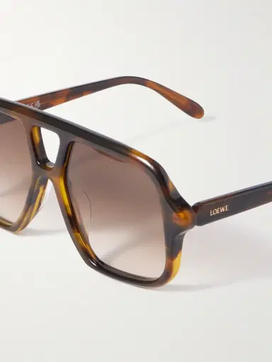 Loewe Slim Havana Rectangular Acetate Sunglasses - Men | Thumbnail 3