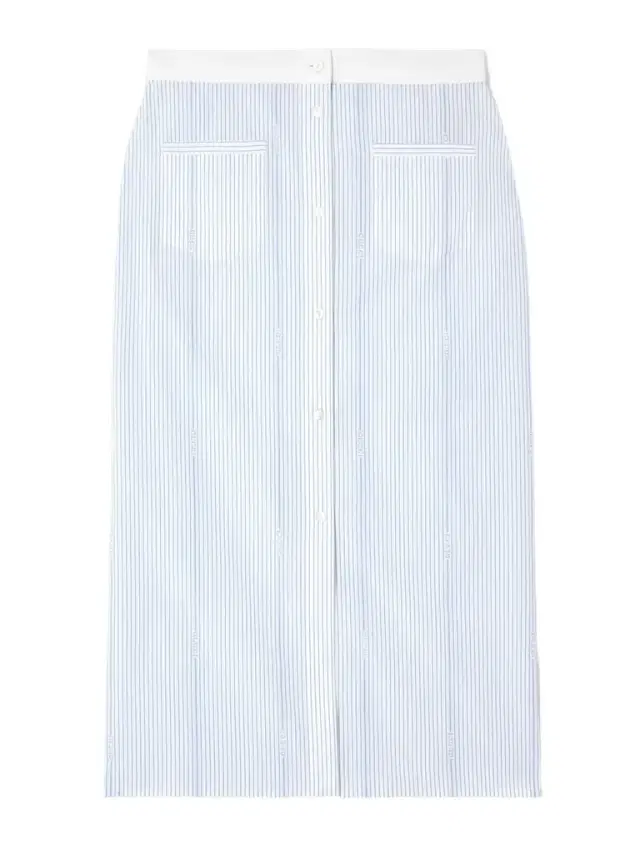 Lido Striped Cotton-poplin Midi Skirt