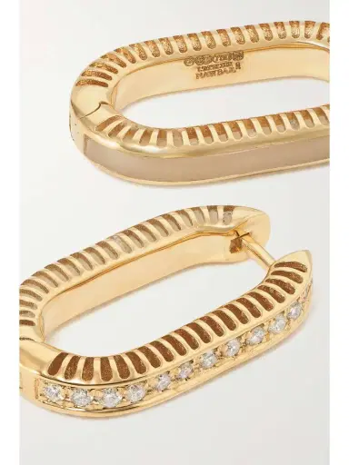 L’Atelier Nawbar Lock Ray Small 18-karat Gold, Mother-of-pearl And Diamond Earrings | Thumbnail 5