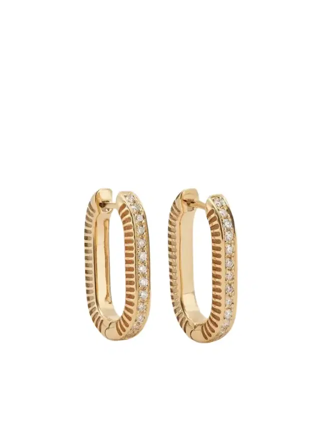 L’Atelier Nawbar Lock Ray Small 18-karat Gold, Mother-of-pearl And Diamond Earrings