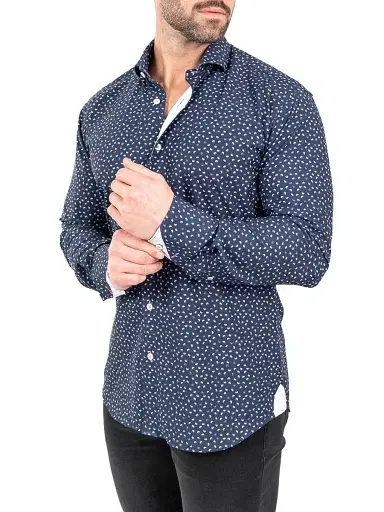 Maceoo Men's Einstein Stretch Micro Paisley Shirt - Blue - Size XXXXL | Thumbnail 4 Maceoo Men's Einstein Stretch Micro Paisley Shirt - Blue - Size XXXXL | Thumbnail 4