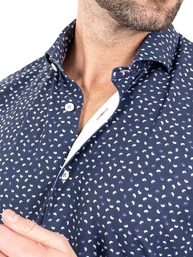 Maceoo Men's Einstein Stretch Micro Paisley Shirt - Blue - Size XXXXL | Thumbnail 7 Maceoo Men's Einstein Stretch Micro Paisley Shirt - Blue - Size XXXXL | Thumbnail 7