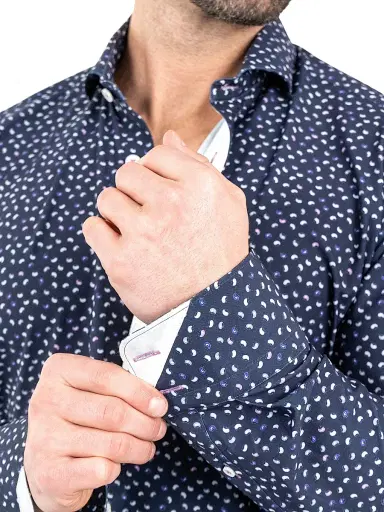 Maceoo Men's Einstein Stretch Micro Paisley Shirt - Blue - Size XXXXL | Thumbnail 8 Maceoo Men's Einstein Stretch Micro Paisley Shirt - Blue - Size XXXXL | Thumbnail 8