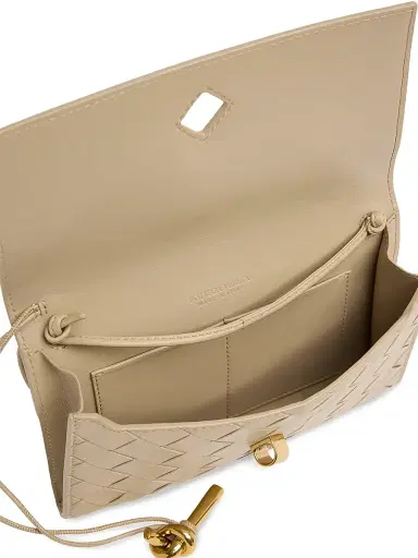 Bottega Veneta Women's Andiamo Intrecciato Leather Shoulder Bag - Ecru Muse Brass | Thumbnail 4