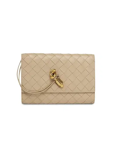Bottega Veneta Women's Andiamo Intrecciato Leather Shoulder Bag - Ecru Muse Brass | Thumbnail 1