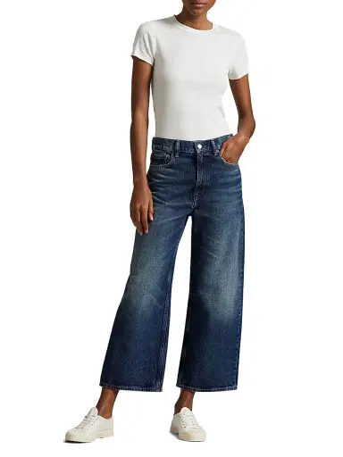 Polo Ralph Lauren Women's High-Rise Wide-Leg Crop Jeans - Mylio Wash | Thumbnail 2