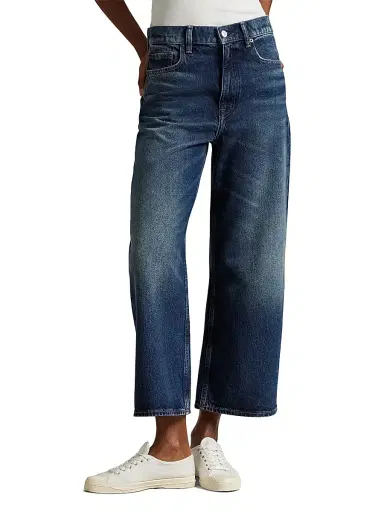 Polo Ralph Lauren Women's High-Rise Wide-Leg Crop Jeans - Mylio Wash | Thumbnail 3