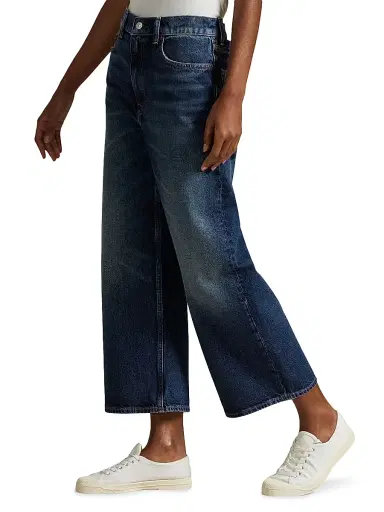Polo Ralph Lauren Women's High-Rise Wide-Leg Crop Jeans - Mylio Wash | Thumbnail 4