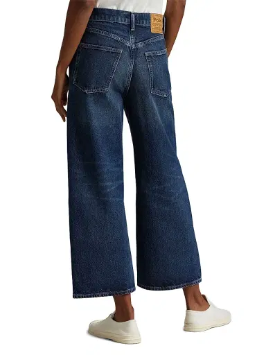 Polo Ralph Lauren Women's High-Rise Wide-Leg Crop Jeans - Mylio Wash | Thumbnail 5