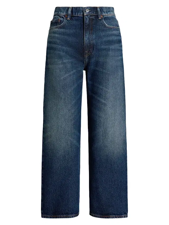 Polo Ralph Lauren Women's High-Rise Wide-Leg Crop Jeans - Mylio Wash