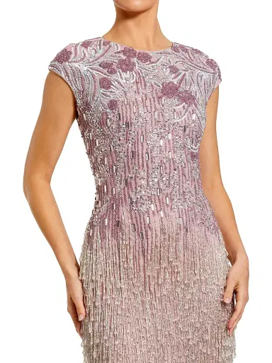 Mac Duggal Women's Evening Embellished Mesh Cap-Sleeve Gown - Vintage Lilac - Size 14 | Thumbnail 3 Mac Duggal Women's Evening Embellished Mesh Cap-Sleeve Gown - Vintage Lilac - Size 14 | Thumbnail 3