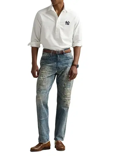 Polo Ralph Lauren Men's Yankees Oxford Shirt - White | Thumbnail 2 Polo Ralph Lauren Men's Yankees Oxford Shirt - White | Thumbnail 2