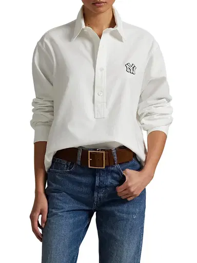Polo Ralph Lauren Men's Yankees Oxford Shirt - White | Thumbnail 3 Polo Ralph Lauren Men's Yankees Oxford Shirt - White | Thumbnail 3