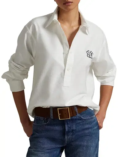 Polo Ralph Lauren Men's Yankees Oxford Shirt - White | Thumbnail 6 Polo Ralph Lauren Men's Yankees Oxford Shirt - White | Thumbnail 6