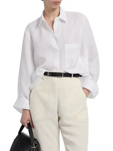 TWP Women's Next Morning Cotton Pocket Shirt - White - Size XS | Thumbnail 3