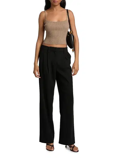 Staud Women's Soleil Rib-Knit Tank - Taupe - Size XL | Thumbnail 2 Staud Women's Soleil Rib-Knit Tank - Taupe - Size XL | Thumbnail 2