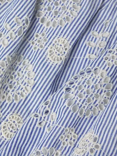Change of Scenery Women's Dani Embroidered Striped Cotton Cami Top - Sky Natural | Thumbnail 6 Change of Scenery Women's Dani Embroidered Striped Cotton Cami Top - Sky Natural | Thumbnail 6