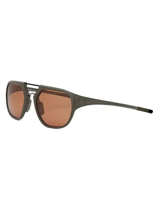 Men's Line 55MM Geometric Sunglasses - Matte Light Brown