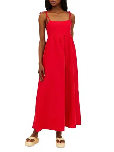 BEACH RIOT Women's Valory Cotton-Linen Maxi Dress - Red - Size Medium | Thumbnail 2