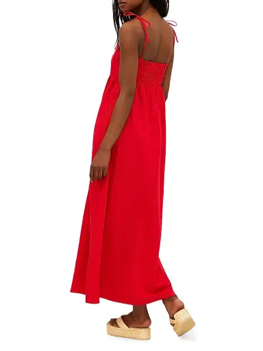 BEACH RIOT Women's Valory Cotton-Linen Maxi Dress - Red - Size Medium | Thumbnail 4