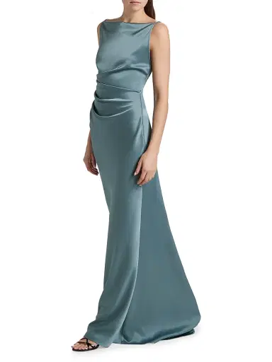 Amsale Women's Draped Satin Gown | Thumbnail 2