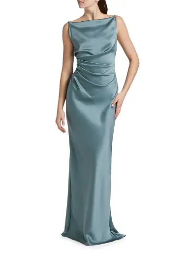 Amsale Women's Draped Satin Gown - Twilight - Size 14 | Thumbnail 3 Amsale Women's Draped Satin Gown - Twilight - Size 14 | Thumbnail 3