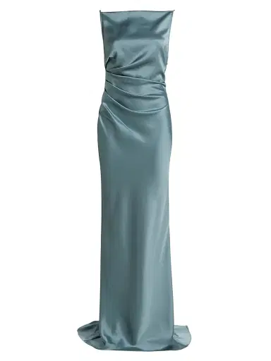 Amsale Women's Draped Satin Gown | Thumbnail 1