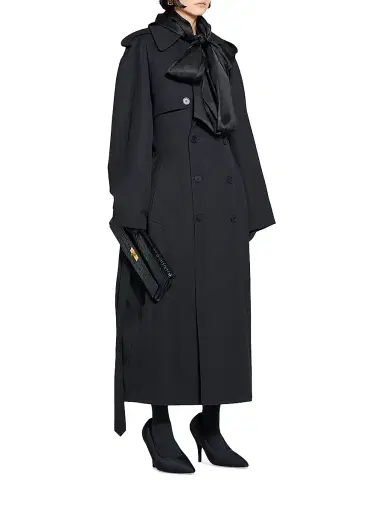 Balenciaga Women's Hourglass Trench Coat - Black | Thumbnail 3 Balenciaga Women's Hourglass Trench Coat - Black | Thumbnail 3