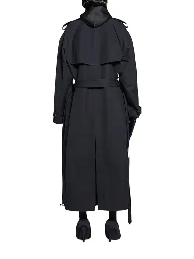 Balenciaga Women's Hourglass Trench Coat - Black | Thumbnail 4 Balenciaga Women's Hourglass Trench Coat - Black | Thumbnail 4