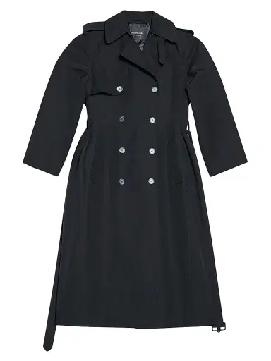 Balenciaga Women's Hourglass Trench Coat - Black | Thumbnail 1 Balenciaga Women's Hourglass Trench Coat - Black | Thumbnail 1