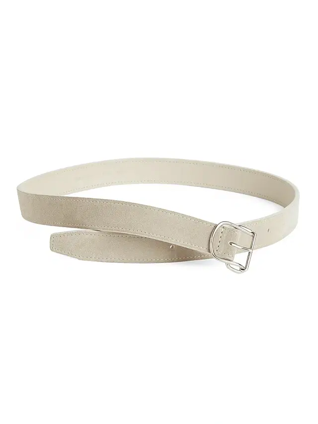 TOTEME Women's Swirl Suede Belt - Pearl