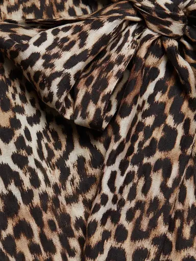 BLK DNM Women's Blouse 106 - Brown Leo - Size 6 | Thumbnail 7