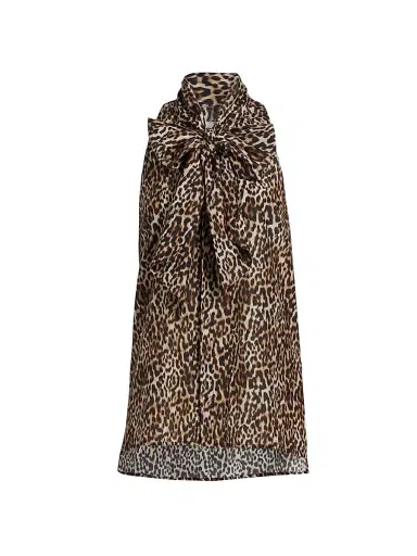 BLK DNM Women's Blouse 106 - Brown Leo - Size 6 | Thumbnail 1