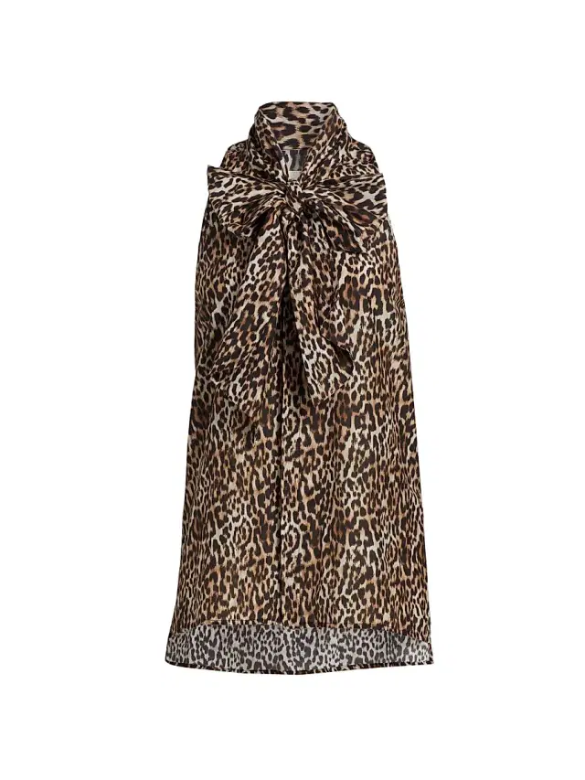 BLK DNM Women's Blouse 10 - Brown Leo