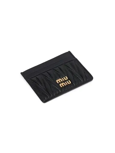 Miu Miu Women's Matelassé Nappa Leather Card Holder - Black | Thumbnail 3 Miu Miu Women's Matelassé Nappa Leather Card Holder - Black | Thumbnail 3