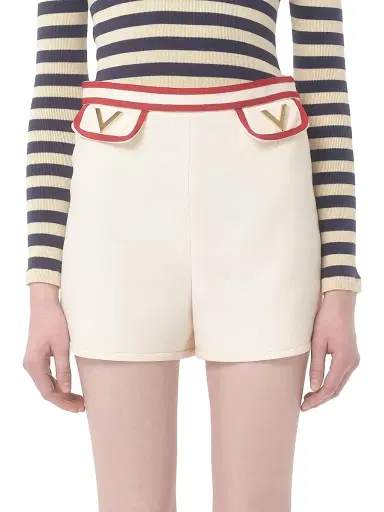 Valentino Garavani Women's Crepe Couture Shorts - Red | Thumbnail 3