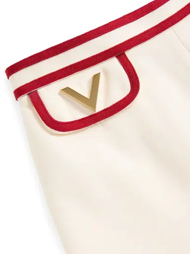 Valentino Garavani Women's Crepe Couture Shorts - Red | Thumbnail 6