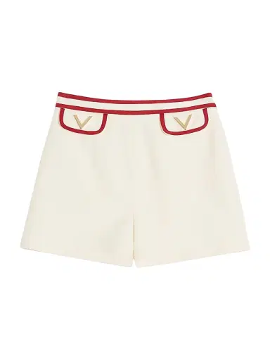 Valentino Garavani Women's Crepe Couture Shorts - Red | Thumbnail 1