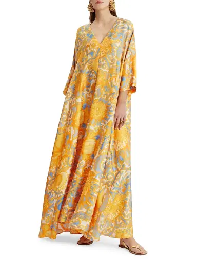 La DoubleJ Women's Muumuu Dress - Anemone Orange | Thumbnail 3